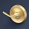 Gatco 5056 Designer II 2 Hook Double Robe Hook, Wall Mounted Hook for Bathroom Towels & Robes, Brushed Brass