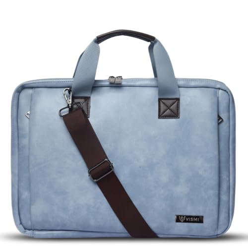 Image of VISMIINTREND Laptop Briefcase Messenger Shoulder Office Hand Bags for Men Women | Fits 13 inch /14 inch /15.6 Inch Laptops, Macbook | Vegan Leather | Corporate Gifts