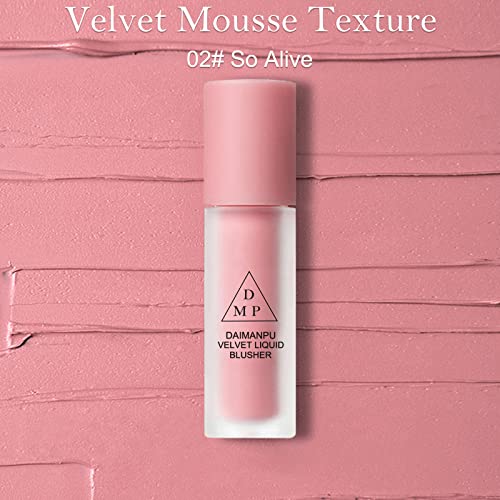 Mousse Liquid Cream Blush Makeup Lightweight - Velvet Matte Texture, Breathable Feel, Sheer Flush Of Color, Natural-Looking, Blush Stick For Cheek, Advanced Hazy Feeling 01#02#03# #TOP2