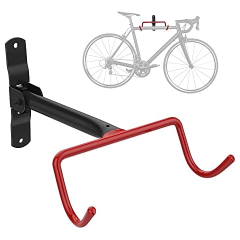 TMZ Bike Wall Rack Stand Indoor Bicycle Storage Mount for Garage or Home Cycling Hanger Secure Hook Holder for Road or Mountain Bicycles, (WSTND-R) Cover