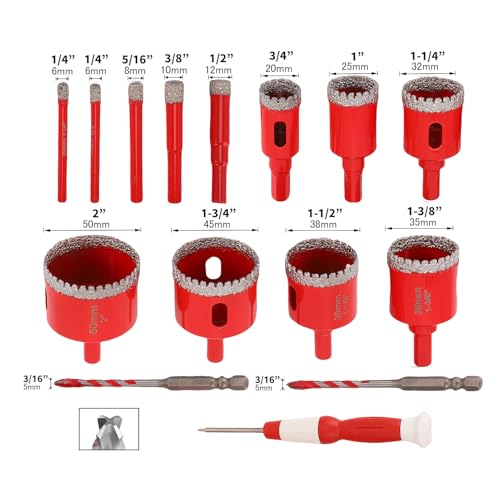 Kit de brocas escalonadas de diamante, 12 piezas miniatura 6