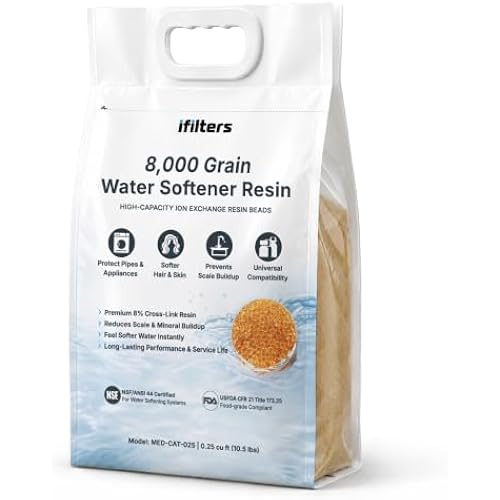 Water Softener Resin Media Replacement, 1/4 Cu Ft Cation Resin, 8,000 Grain