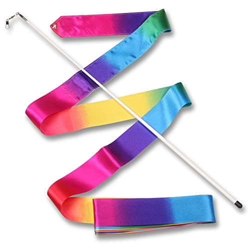 DRUNA Cinta para Gimnasia Rítmica con Varilla 56 cm Indigo 6,0 m Arco Iris