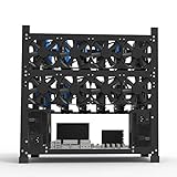 [Material de alta calidad] Material de acero inoxidable de alta calidad, estructura fuerte y duradera, fácil de ensamblar, protege completamente su GPU y equipo electrónico, y asegúrese de que sus cables estén limpios y ordenados. Se puede instalar con 8 ventiladores de 12 cm para acelerar la convección de aire, disipar el calor de manera eficiente, es fácil de mantener y prolonga la vida útil de la tarjeta gráfica.