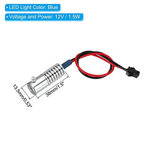 Image of PATIKIL 3mm 3.0m PMMA Side Glow Fiber Optic Cable Kit, with LED Aluminum Illuminator 12V 1.5W Guide Light Source Decoration for Home DIY Lighting, Blue