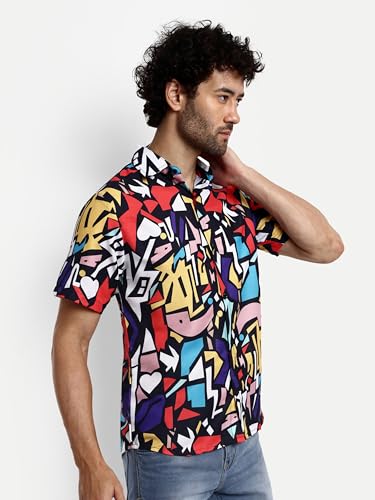 Image of GRECIILOOKS Men's Shirt - Summer Button Down Shirts || Half Sleeve Shirt for Man||Stylish Mens Casual Shirts||Formal and Comfort Rich Printed Shirt`s for Mens