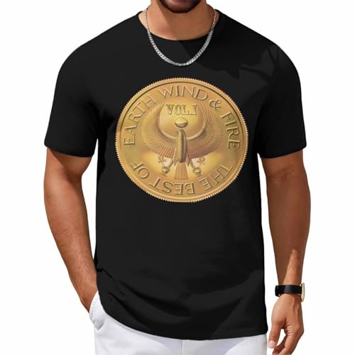 T-Shirt Men Casual O Neck Vintage Earth Wind YMP15 and Fire Graphic Tee Print Y2K Summer Short Sleeve Sport Cotton T Shirt for Mens