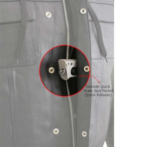Image of Milwaukee Leather Men's Leather Motorcycle Vest w /Hoodie | Removable Hoodie, Conceal Carry Storage, Patch Ready Back, Club Style