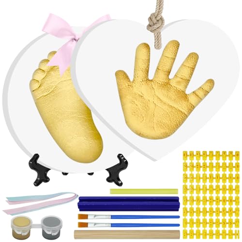 Kimitimi Baby & Pet Handprint Footprint Paw Print Keepsake Kit – Non-Toxic Air-Dry Clay, Makes 2 Ornaments, Perfect for Twins, Newborn, Dogs, Cats, Baby Shower, New Mom & Pet Memorial Gifts