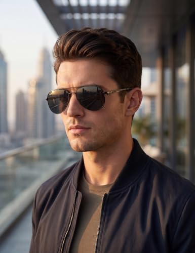 Image of Fastrack Tees Black Aviator Sunglasses for unisex