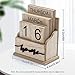 Notakia Perpetual Calendar Wooden Calendar Blocks Vintage Wood Block Calendar for Home Office Desk Accessories Week Month Date Display (Wood Color Home)
