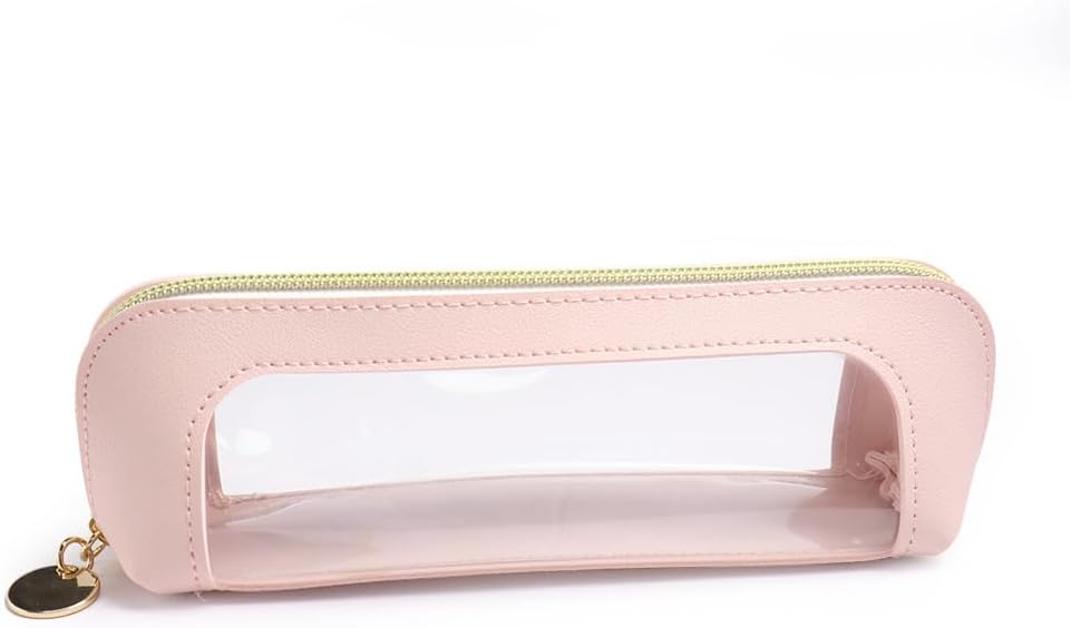 Clear Small Makeup Bag Waterproof Cosmetic Bag with Zipper PU Travel Case for Brushes