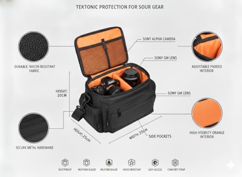 Image of TEKTONIC Premium Carry Case for Sony Camera Bag MII-SC5 for Camera | Shockproof, Water-Resistant Protective Bag
