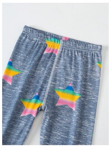 SHENHE Girl's Star Printed Leggings Full Length Elastic Waist Pull On Going Out Tight Pants4