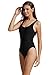 zeraca Women's Plus Size High Cut Backless One Piece Bathing Suits Swimsuits XLarge Black