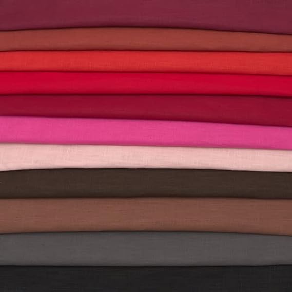 STOFFKONTOR 100% Linen Fabric – Elegant Natural Fabric – Prewashed – Sold by the Metre Light Purple – for Sewing Dresses Skirts Traditional Fashion