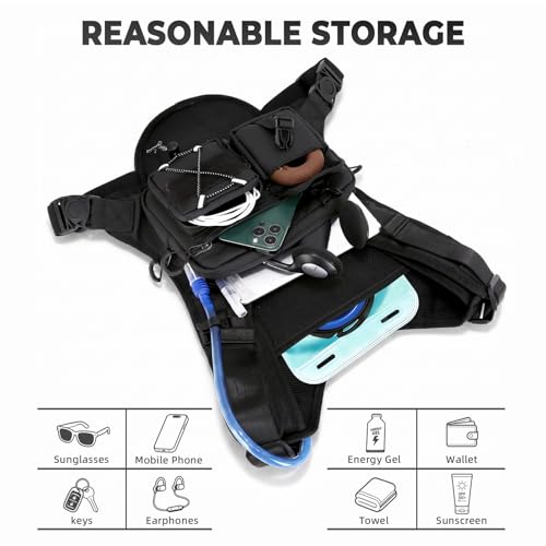 Image of Criuage USA Patent Running Hydration Vest Backpack, Lightweight Chest Pack with 2.0L Water Bladder Bag Daypack for Hiking Running Cycling Race Marathon for Women Men