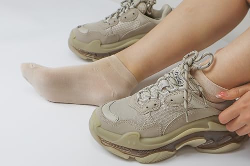 Image of SERISIMPLE Ultra-Thin Comfort Viscose Bamboo Mesh Ankle Socks for Women -Breathable Lightweight Low-Cut Socks 5 Pairs