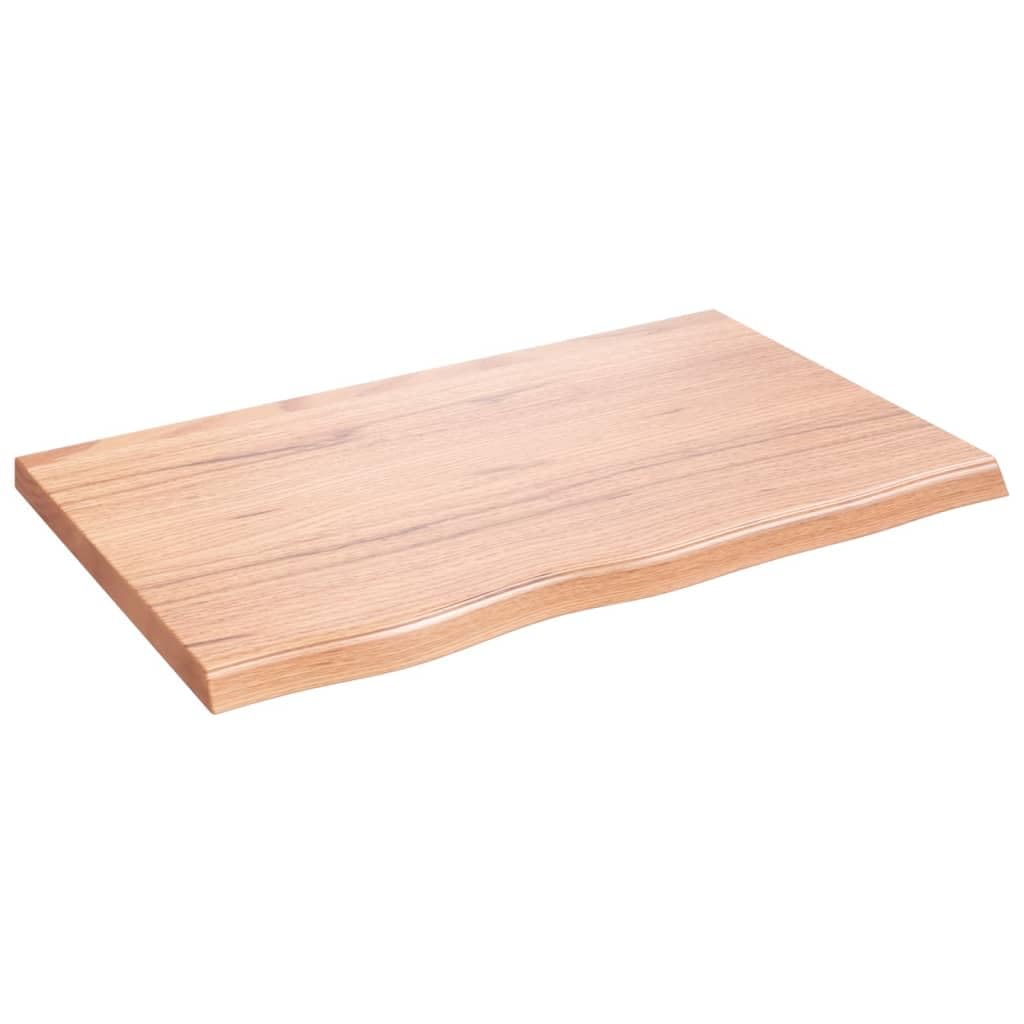 Encimera de baño Madera Maciza tratada marrón Claro 80x50x4 cm, Encimera Cocina, Tablero para Mesa, Encimera Lavabo, Muebles De Baño - 3156120