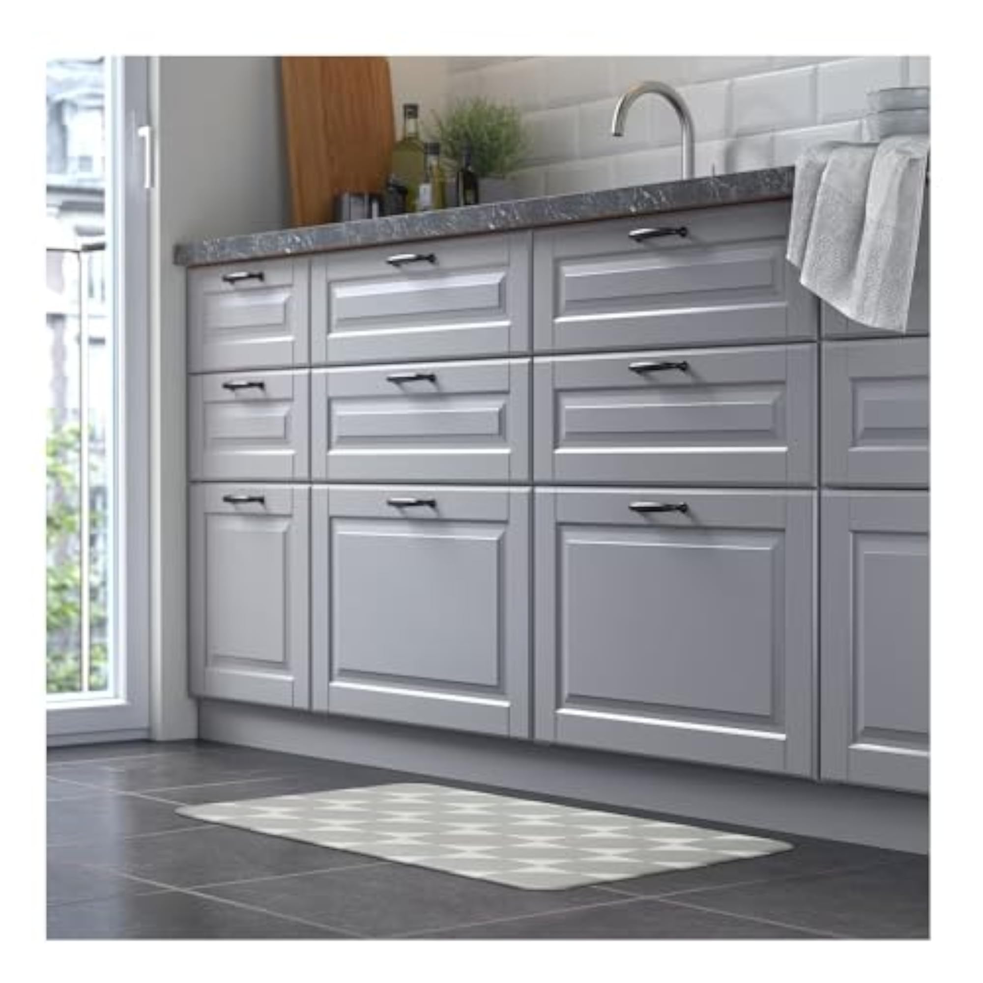 Grey/White Kitchen Mat, Stylish and Functional
