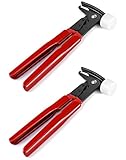 QWORK Heavy-Duty Wheel Weight Hammer Pliers, Tool for Installing and Removing Clip-On Wheel Weights, Red