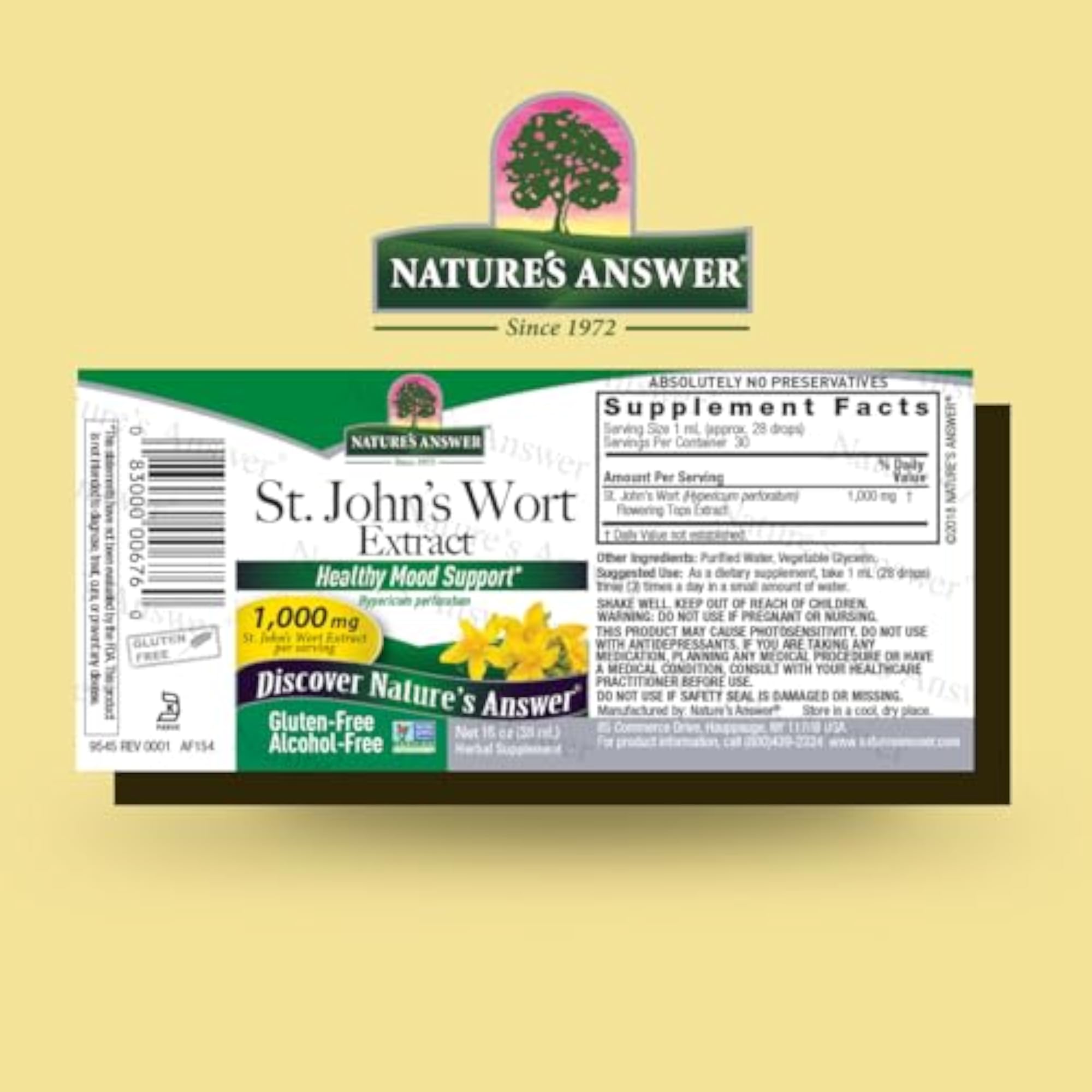 Nature's Answer St. John's Wort, 1-Ounce, Natural Mood Enhancer