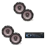 Alpine UTE-83BT Bluetooth Car Stereo Music Lover's Bundle with 4 SXE-1726S 220W Coaxial Speakers. No-CD Mechless Digital Media Receiver Head Unit, Streams from iPhone and Android, High Res via USB