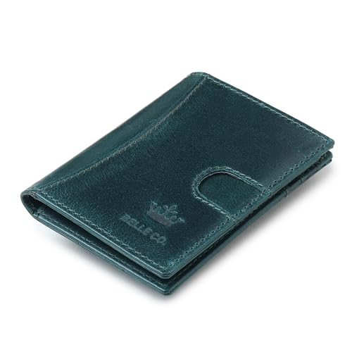 Image of Genuine Leather Bifold RFID Blocking Slim Stylish Credit Debit ATM Card Holder Wallet for Men Women (Bottle Green)