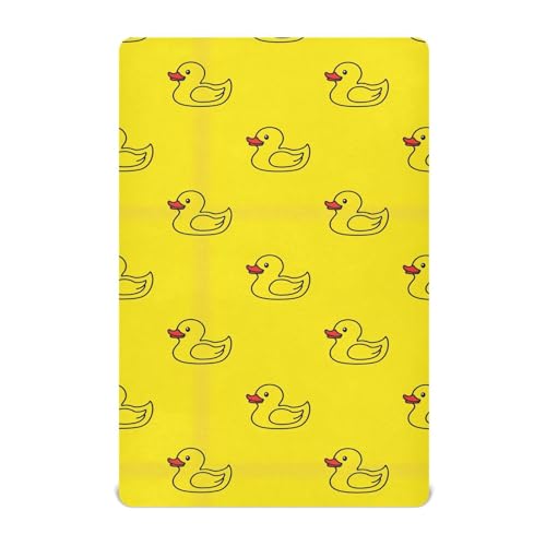 Image of Ducks Yellow Fitted Crib Sheet for Boys Girls Baby Bedsheet for Toddler Girl Boy,52 X 28 in