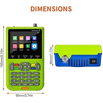 TV Signal Strength Meter, 1080p HD V8 Finder 2 Meter DVB-S/S2 Digital Display Satellite Finder Type-C Rechargeable Signal Satellite TV Receiver,Camping Essentials(Star Finder)