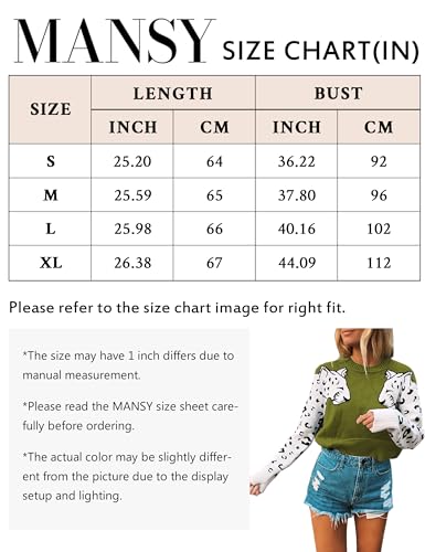 Mansy Women'S Casual Long Sleeve Crew Neck Cute Animal Leopard Print Knitted Pullover Sweater Tops Green thumb #6