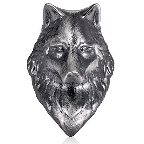 HAWSON Novelty Enamel Pins for Clothing Backpack Decoration Gift, Funny Laple Pin for Teen Boy and Girl, Metal Brooch Suit Stud (Wolf Head)