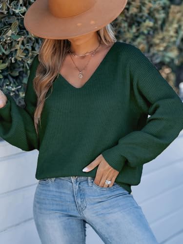 Image of CUPSHE Sweaters for Women Bow Pullover Knit Tops | Long Sleeve V Neck Pullover Sweaters, Soft and Cozy Fabrics, Relaxed Fit, Fall Clothes, Winter Clothing, Cute Fashion