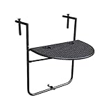 mesa balcon colgante plegable Mesa balcón plegable Mesa balcón Negra