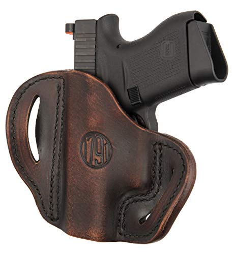 1791 Gunleather Glock 43 Holster, Right Hand Owb G43 Leather Gun Holster For Belts. Fits Glock 43 And Ruger Lc9 & Ruger Sr22 (Bhc) (Vintage) #TOP1