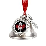 Adorno colgante de árbol de Navidad con la bandera canadiense de Canadá, campanas de Navidad, decoración de fiesta, festival, campana de ala