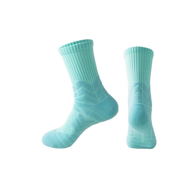 Men's Black White Sports Socks Basketball Socks Thickened Mid-calf Football Socks