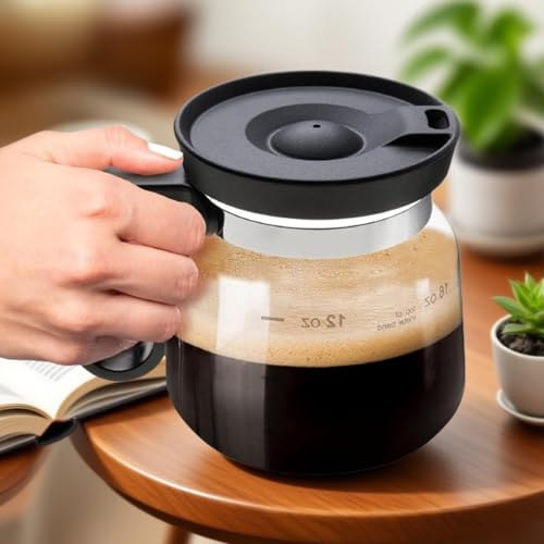 Taza cafetera de cristal con asa para evitar quemaduras y salpicaduras 4