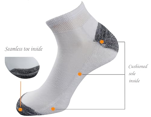 Yomandamor Mens Cotton Diabetic Low Cut Socks with Seamless Toe,5 Pairs2