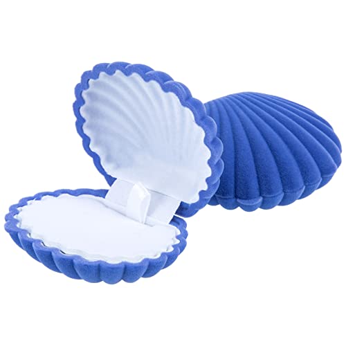 Alipis 2Pcs Coquillage Bijoux Boîtes de Bijoux Articulés Bijoux de Mer Coquille Figurine Bague Boîte de Bijoux de Voyage pour Collier Fabriquée Boucles D' Oreille Bleue Cover