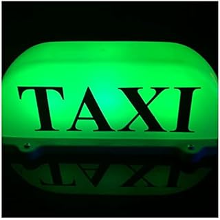 Taxi Roof Sign,Waterproof Taxi Magnetic Sealed Base Roof Topper illuminated Sign Car Cab LED Sign Light Lamp 12V with Magnetic Base Taxi Dome Light Blue/Green/White/Pink Taxi Light Sign(GREEN)