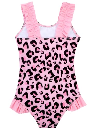 Image of XiaoMoSha Girls One Piece Swimsuit Ruffled Straps Bathing Suits Summer Swim Suit Quick Dry Beach Swimwear for Kids 3-10 Years