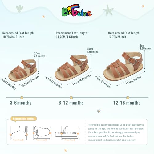 Image of Babelvit Infant Baby Girl Boy Sandals Comfort Premium Summer Outdoor Casual Beach Shoes with Flower Bowknot Anti Slip Rubber Sole Newborn Toddler Prewalker First Walking Shoes