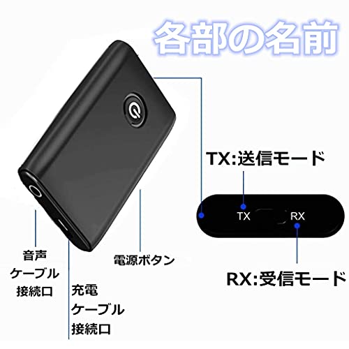 Bluetooth5.3トランスミッター レシーバー【日本語取説】 Bluetooth 発信機 受信機 一台二役 ワイヤレス オーディオ 低遅延 小型 3.5mmオーディオケーブル付き スピーカー/イヤホン/テレビ ブルートゥース トランスミッター Model：B10S