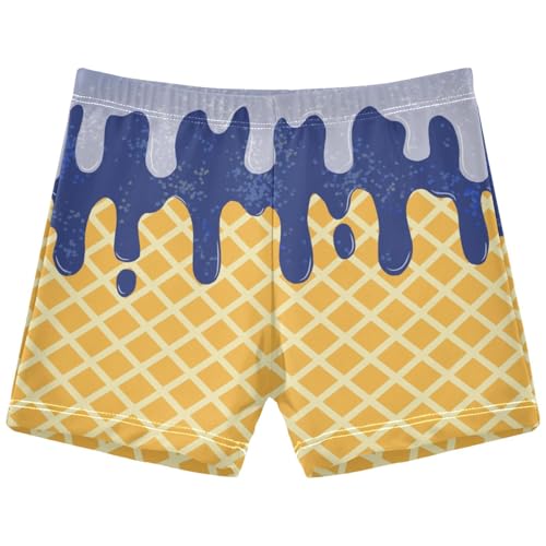 Boys Swim Trunks Quick Dry Bathing Suit Yellow Ice Cream Blue Sky Toddler Swim Shorts Boardshorts Swimwear 3-10
