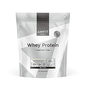 Amazon Brand – Amfit Nutrition Whey Protein Powder, White Chocolate Flavour, 33 Servings, 1 kg (Pack of 1)