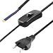 Produktbild Best Plug 1,5 Meter Stromkabel mit Schalter (Grundpreis 2,99 EUR, Meter), Euro-Stecker auf offenes Ende, Schwarz