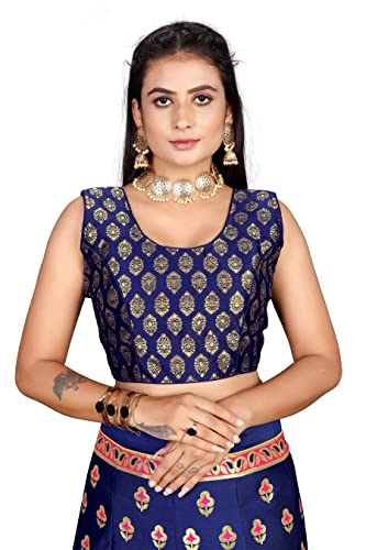 Image of LAHER Girl's Casual Wear Heavy Banarsi Jacquard Soft Silk Bridal Semi-Stitched Lehanga Choli With Dupatta Set.