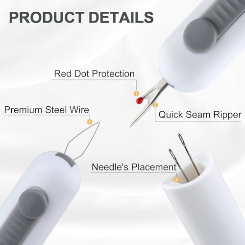 image for FENGWANGLI Automatic Needle Threaders Seam Ripper, Upgraded 3 in 1 Sew