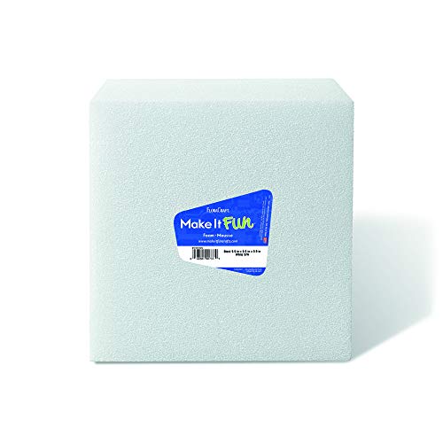 FloraCraft Foam Cube 9.9 Inch x 9.9 Inch 9.9 Inch White